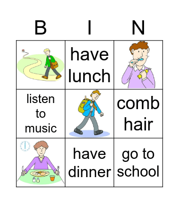 DAILY ROUTINE Bingo Card