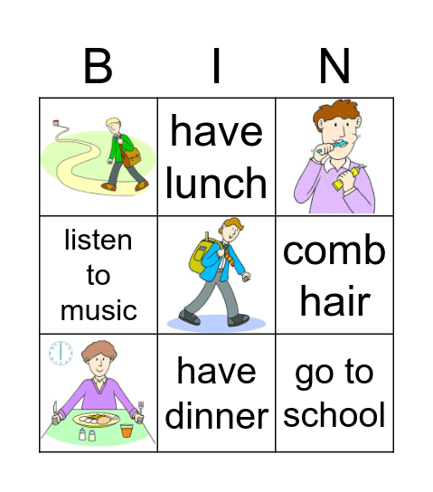 DAILY ROUTINE Bingo Card