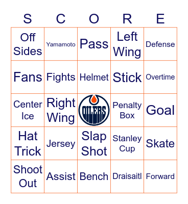 NHL Bingo Card