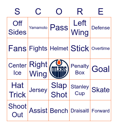 NHL Bingo Card