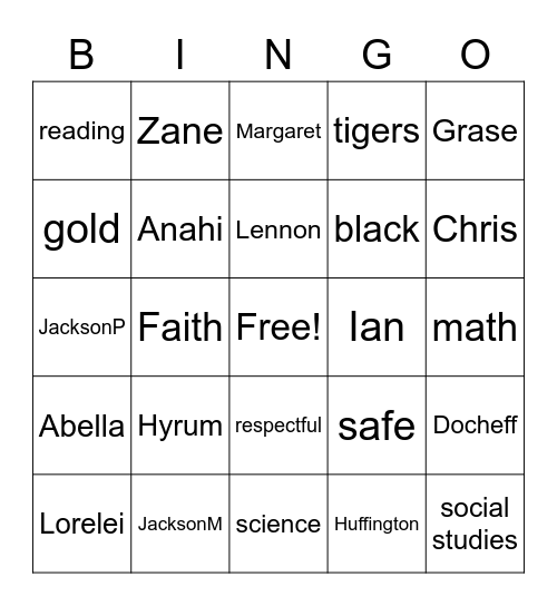 Three Trails Bingo Card