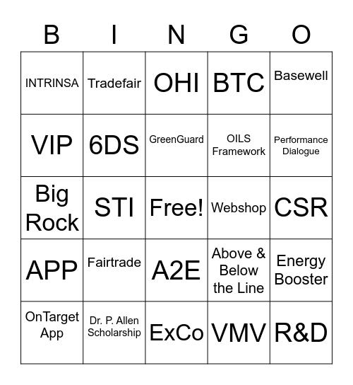 Dümmen Orange BINGO Card