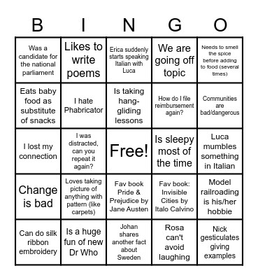 Community Relations Specialists Bingo Card