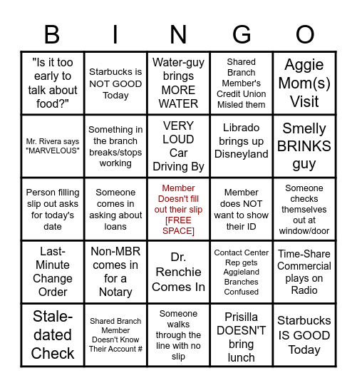 Northgate Bingo Card