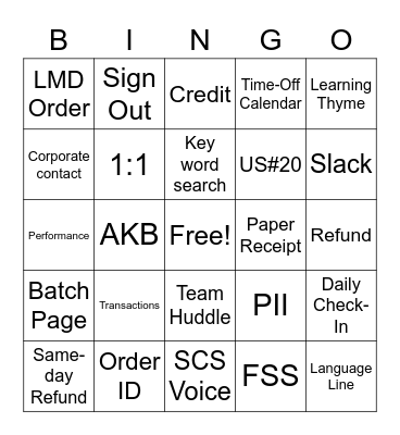 Nesting Bingo Card