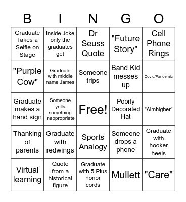 Thomas Nelson Graduation BINGO 21-22 Bingo Card