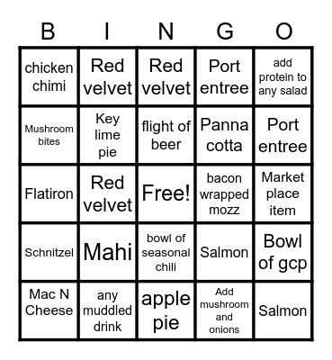 Fremont Provisions Bingo Card