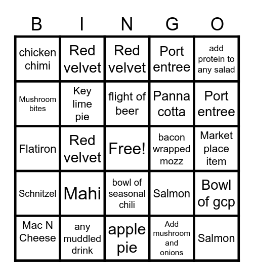 Fremont Provisions Bingo Card