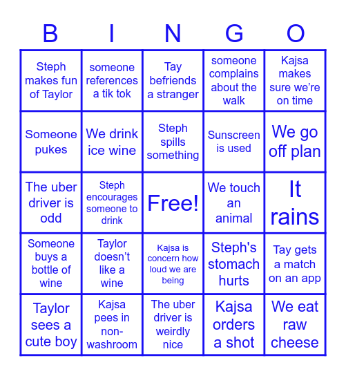 NOTL - BINGO Card