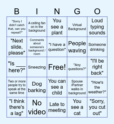 Labs Team Meetings Bingo Card