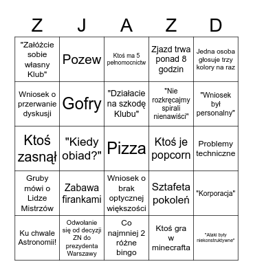 ZN 2022 #1 Bingo Card