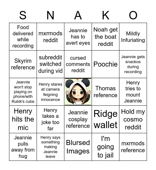 MXR Bingo Card