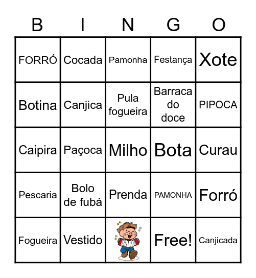 Festa Junina Bingo Card