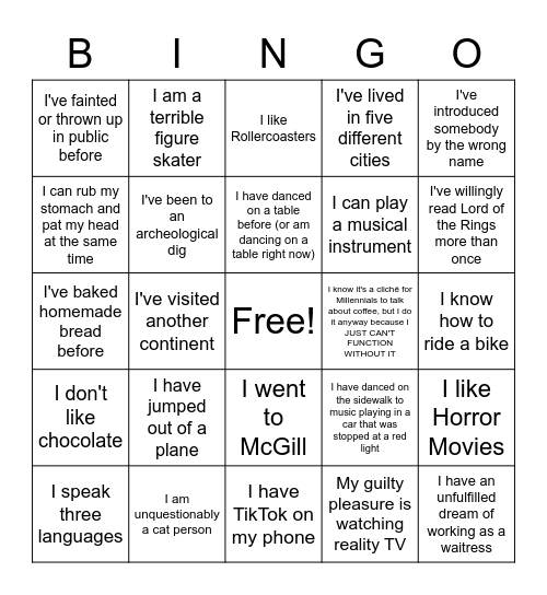 Bachelorette Bingo Card