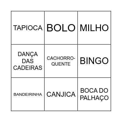 BINGO JUNINO Bingo Card