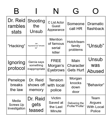 Criminal Minds 1.0 Bingo Card