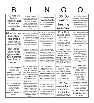 Balance Bingo Card