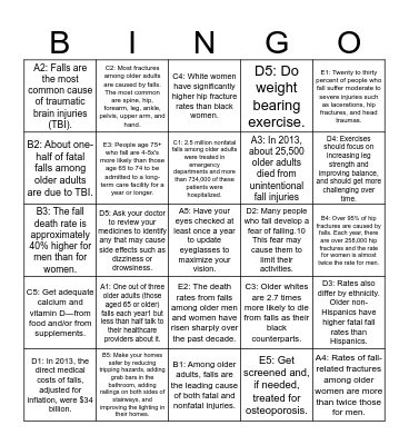 Balance Bingo Card