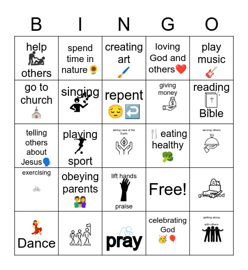 WAYS WE WORSHIP Bingo Card