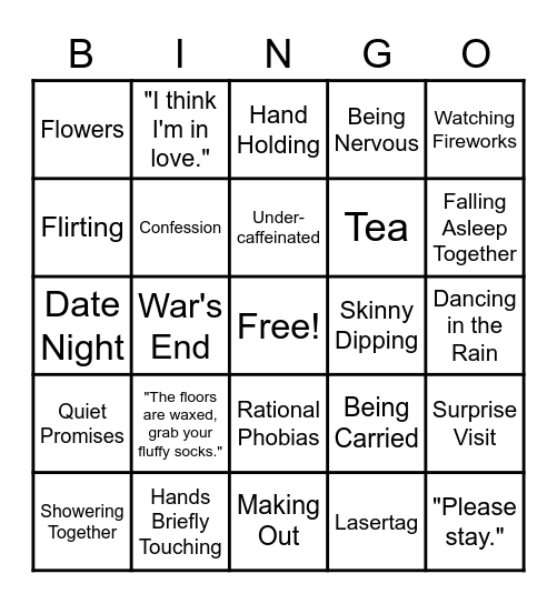 Codywan Bingo Round 1 (Fluff) Bingo Card