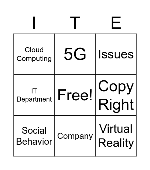 UNIT 8: IT Trends, Issues & Challenges Bingo Card