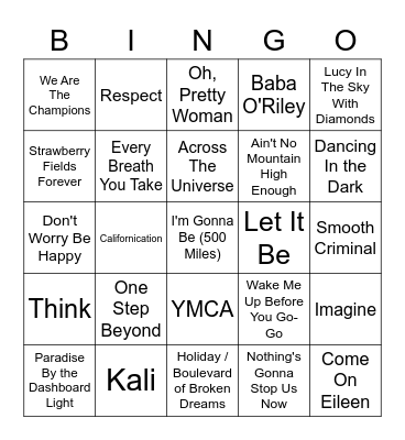 Muziekbingo Card
