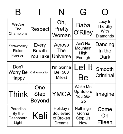 Muziekbingo Card