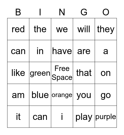 Candy Hearts Bingo Card