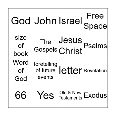 Bible Bingo Card