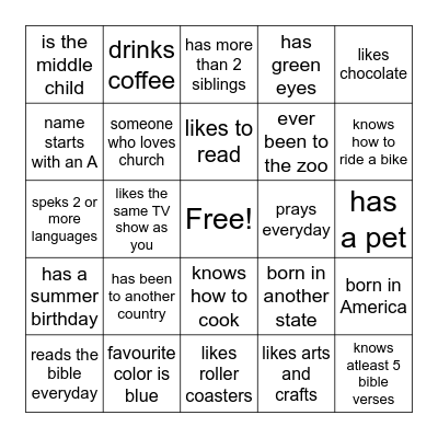 Find-A-Person who... Bingo Card