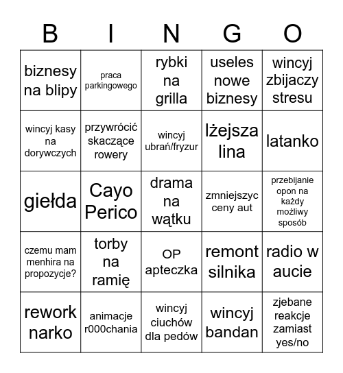 Propozycje VLife Bingo Card
