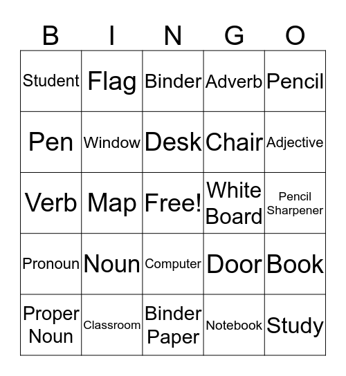 Bingo Week 1 Bingo Card