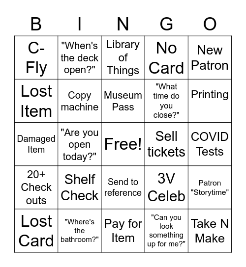 LIBRINGO Bingo Card