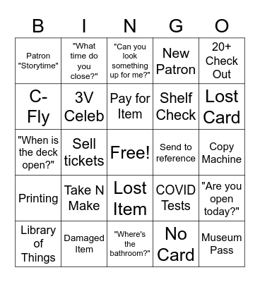 Libringo Bingo Card