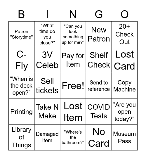 Libringo Bingo Card