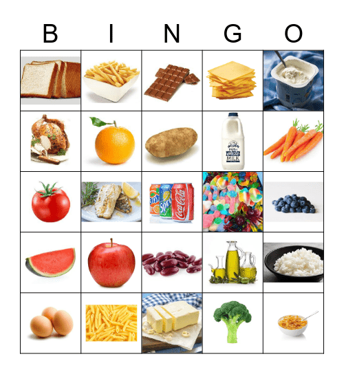 Food Bingo Card