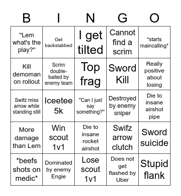 Iceetee HL s12 Bingo Card