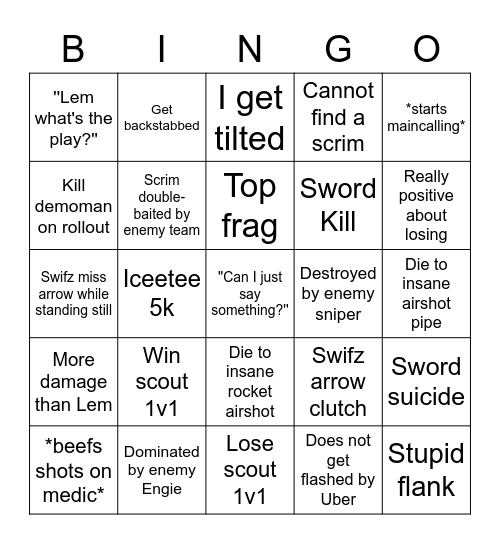 Iceetee HL s12 Bingo Card