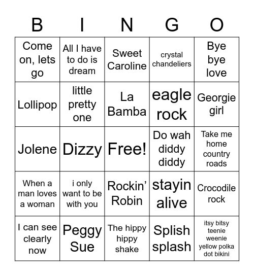 Connected Bingo Card