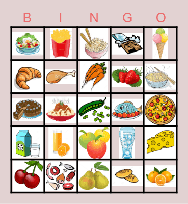 Food & Drinks 2 Bingo Card