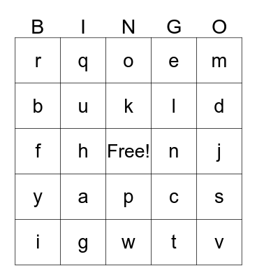 ABC BINGO Card