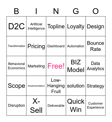 Elevate Buzzword Bingo Card