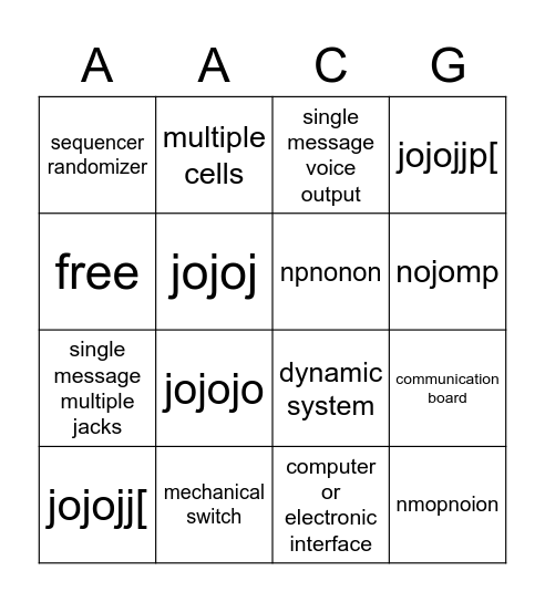 AT tools Bingo Card