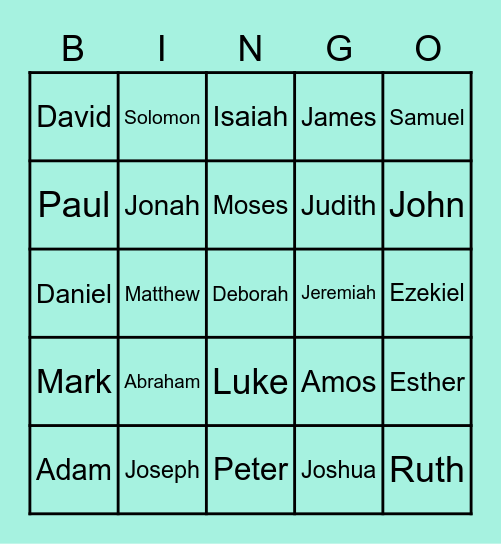 Bible characters Bingo Card