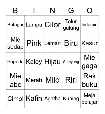 Riri ❤️ Uyon Bingo Card