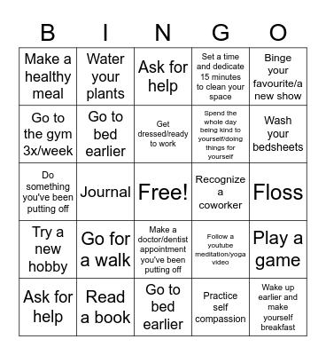 Kayla's BINGO! Bingo Card