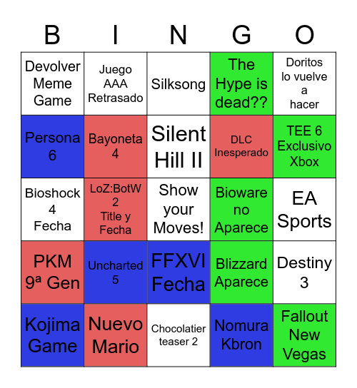 E3 2022 Bingo Card