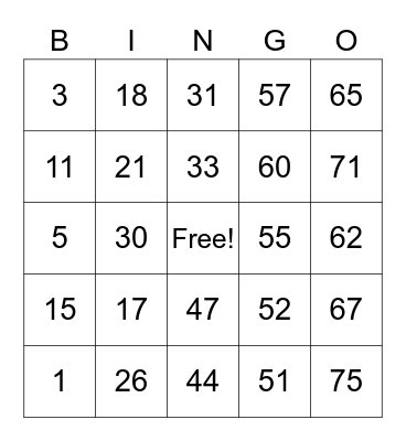 Self Care Bingo Card
