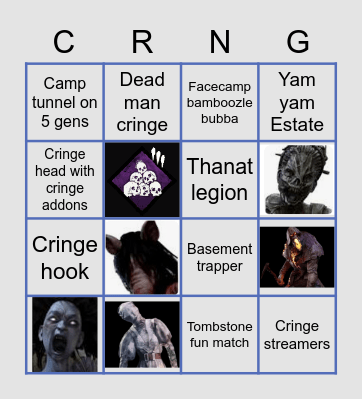 DBD Cringe Killers Bingo Card