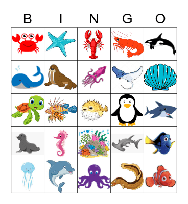 Ocean Bingo Card